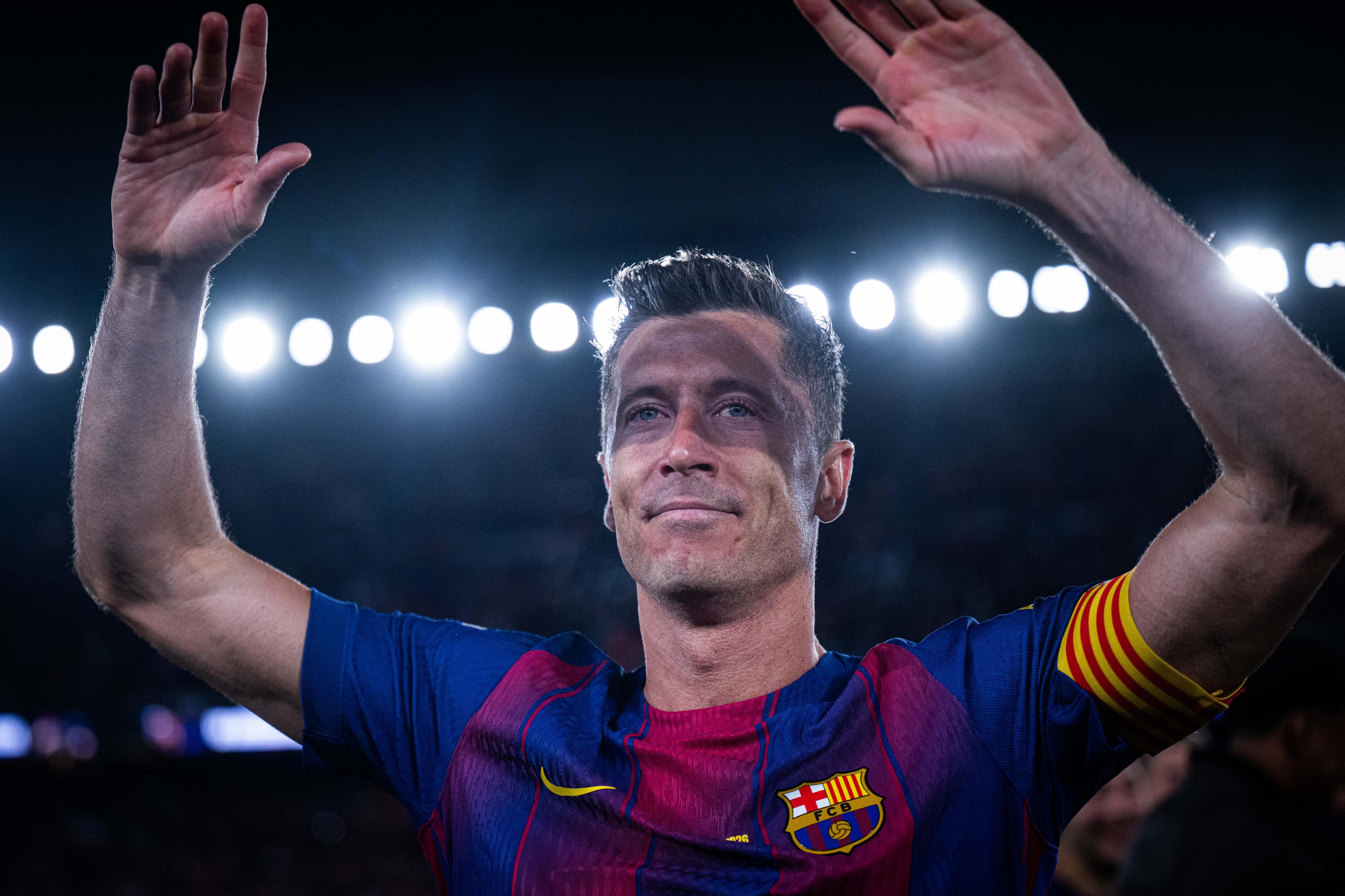 Robert Lewandowksi se despidió del Barcelona